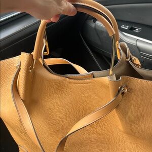 Elegant Tan Leather Tote Bag